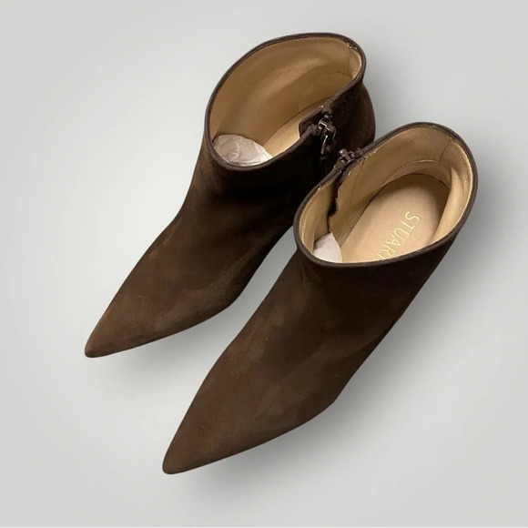 Stuart Weitzman Stuart 75 Zip Suede Bootie Brown Sz 6.5 - Picture 8 of 13